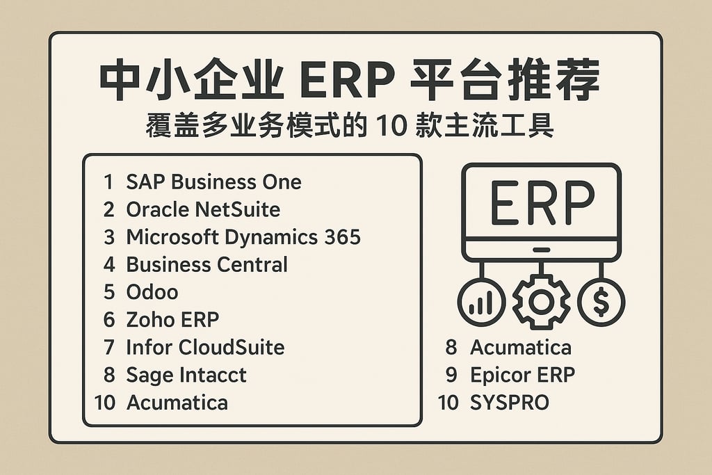 中小企业 ERP 平台推荐：覆盖多业务模式的 10 款主流工具